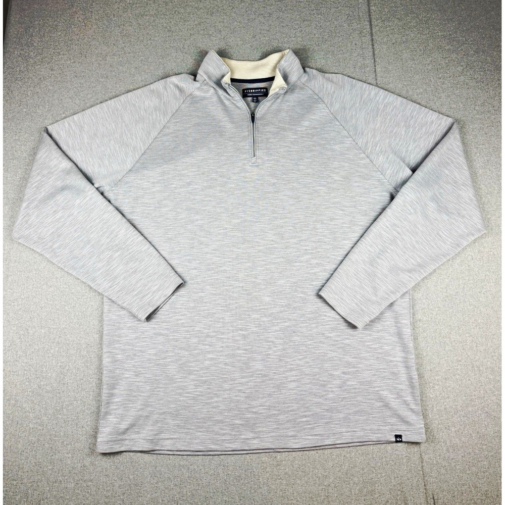 Fish Hippie Mens 2XL Gray 1/4 Zip Pullover